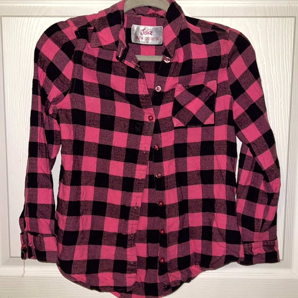 Justice girls plaid shirt